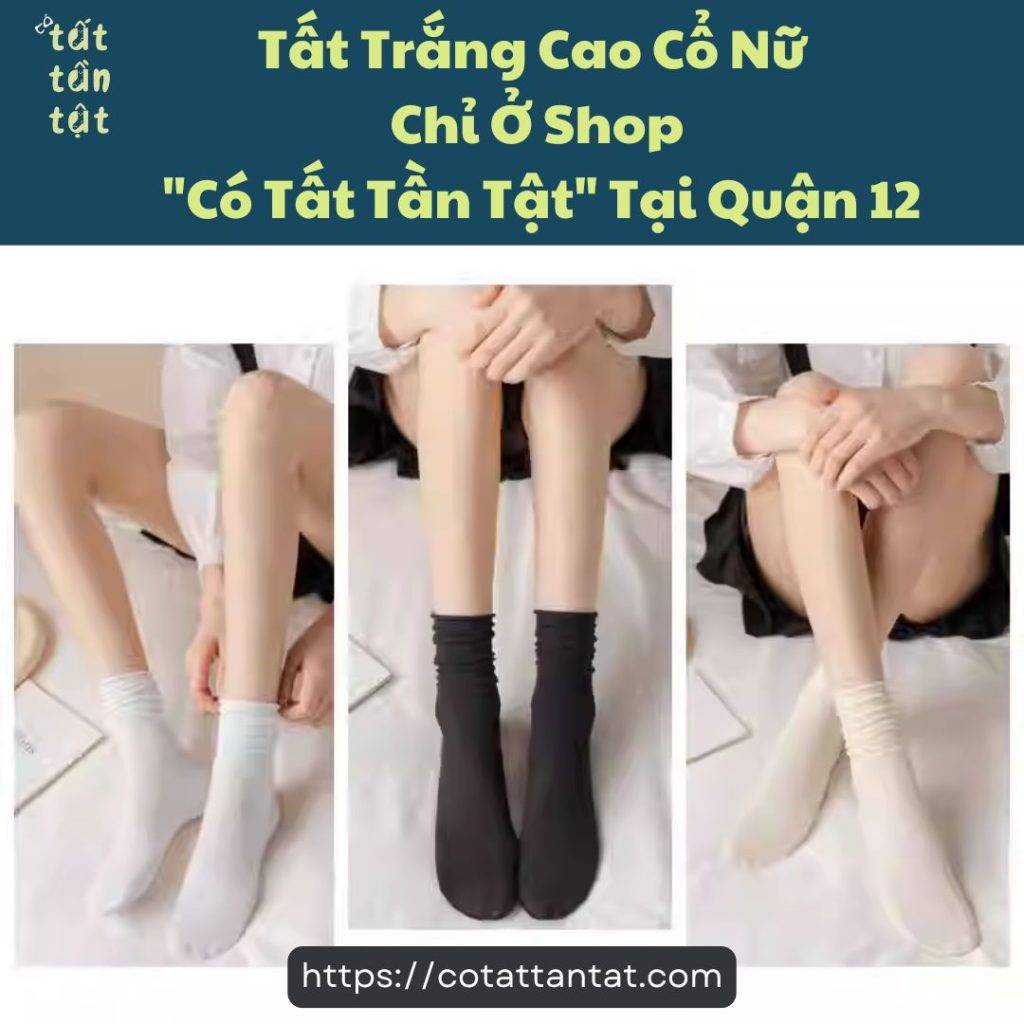 Tất trắng cao cổ nữ