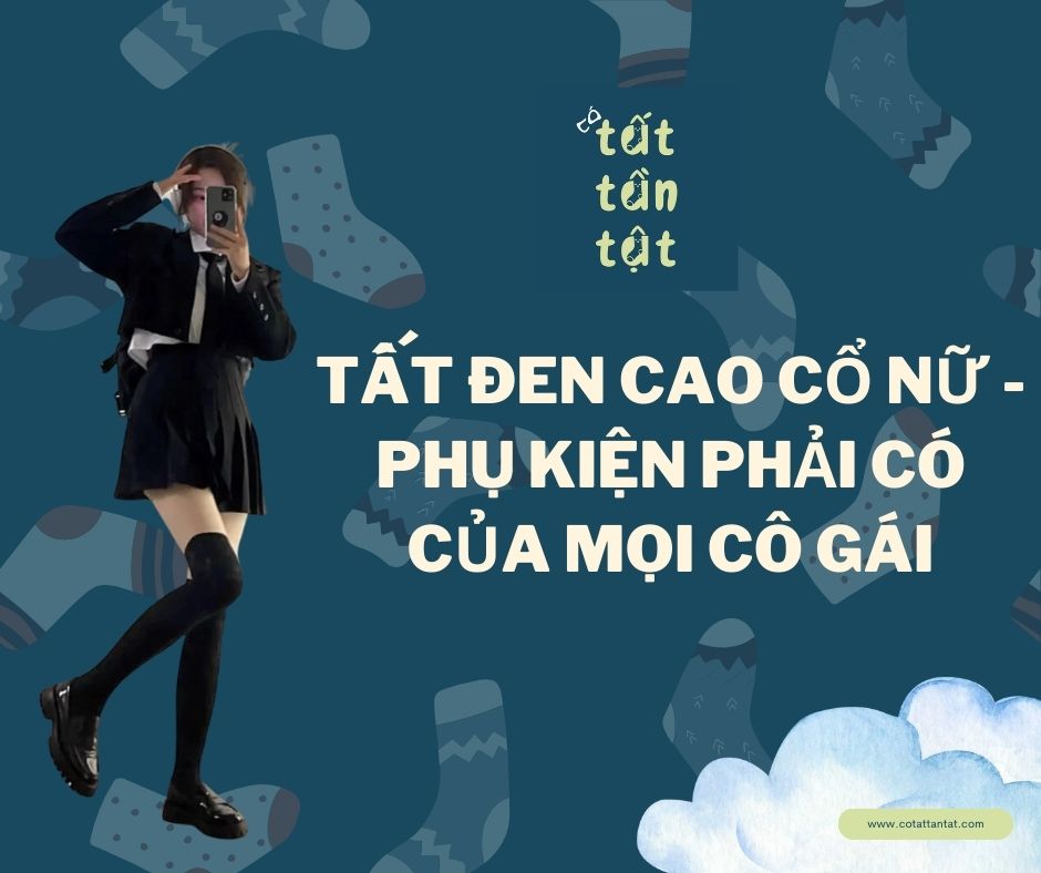 Tất đen cao cổ nữ